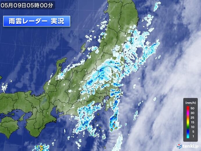 東北の太平洋側、関東、静岡県は朝まで雨