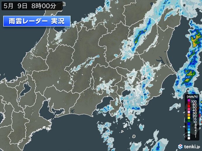 今日9日　昼頃まで雨　東京都心など20℃届かず