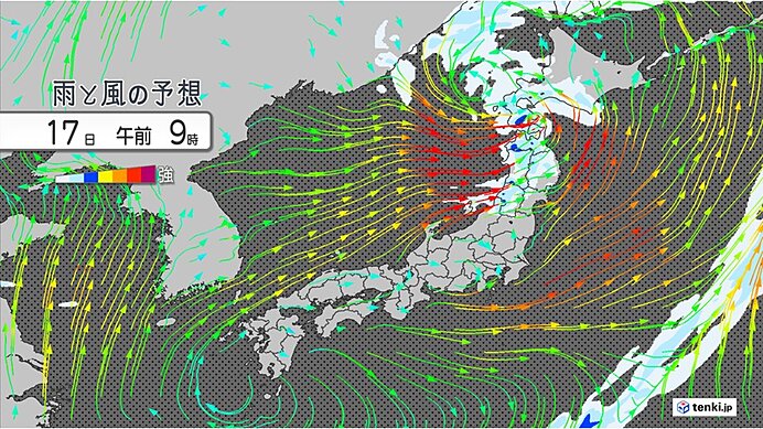 強風エリア拡大　東北は今夜から暴風に警戒