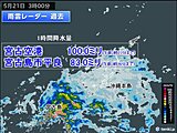 沖縄地方は大雨　宮古島で1時間に80ミリ以上の猛烈な雨　今日21日にも梅雨入りへ