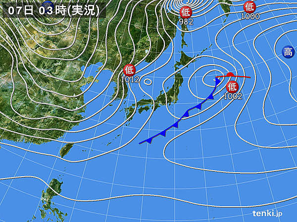 7日　強い寒気ジワリ　西日本で初雪か