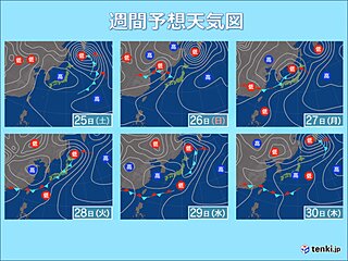 九州　26日～28日　梅雨のはしり　九州南部は大雨のおそれも