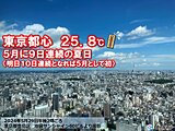 都心　9日連続の夏日　明日は5月として初の10日連続夏日に　台風北上で蒸し暑く