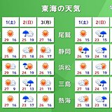 東海地方　土曜は晴れるが日曜は急な雨や雷雨に注意　来週は晴天が続く　梅雨入りは?