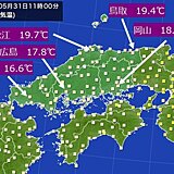 中国地方　今日31日は空気ひんやり　明日1日は暑さ復活　気温変化大きい