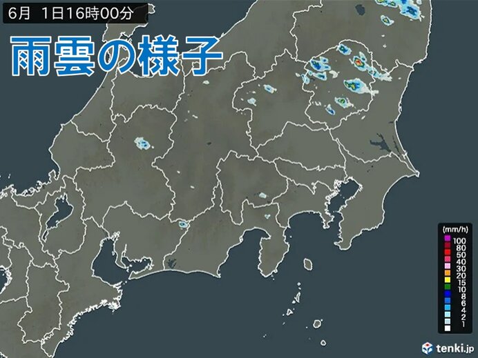 北関東で雨雲発達中　今夜には南関東にも雨雲広がる可能性