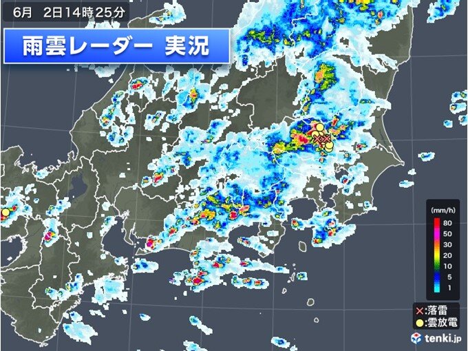 東京都心でも雨降り始める　関東は今夜にかけてゲリラ雷雨に注意