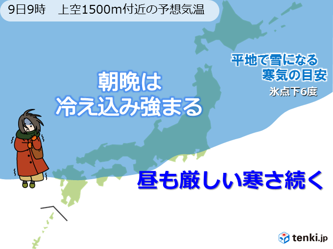 日～月　冷え込み強まる　関東も一段と寒く
