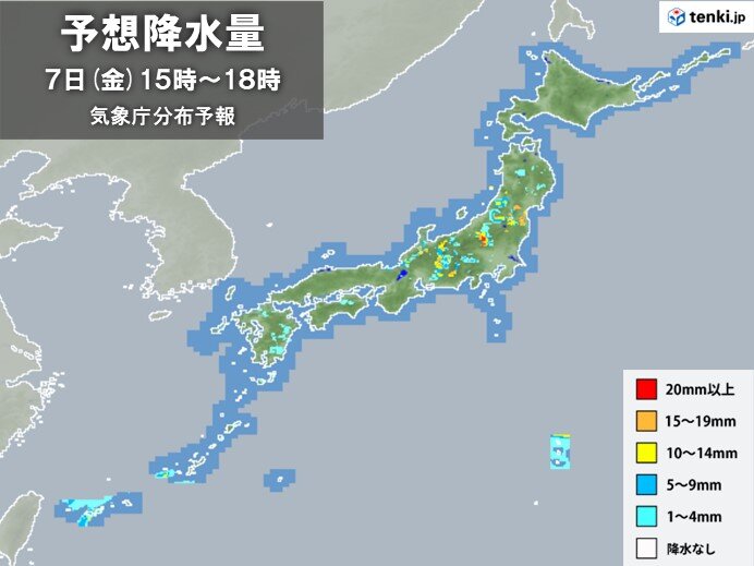 関東甲信など急な雷雨に注意