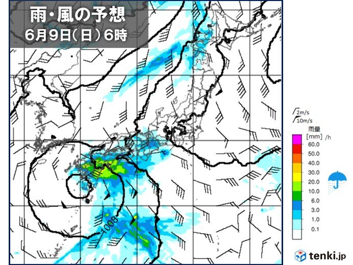 雨の降りだし・ピークは?