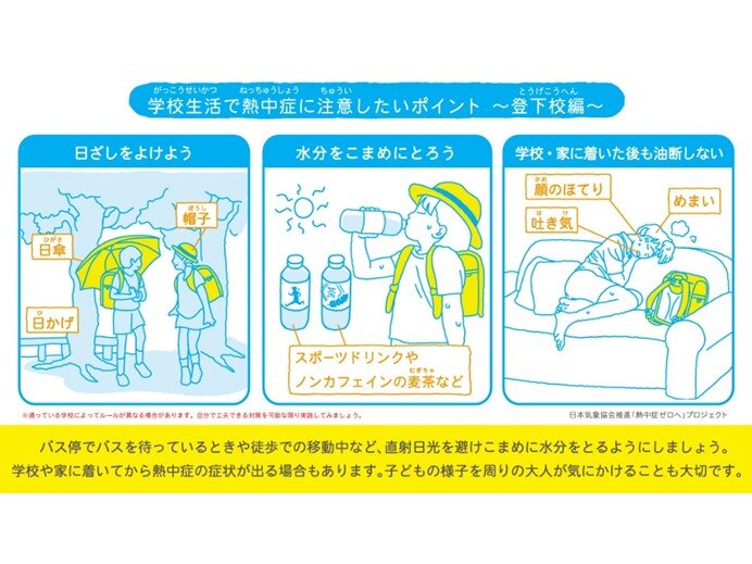 学校生活で熱中症に注意したいポイント　登下校