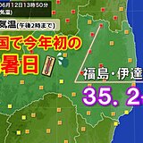 福島県伊達市　全国で今年初の猛暑日　初猛暑日が6月中旬以降になるのは6年ぶり