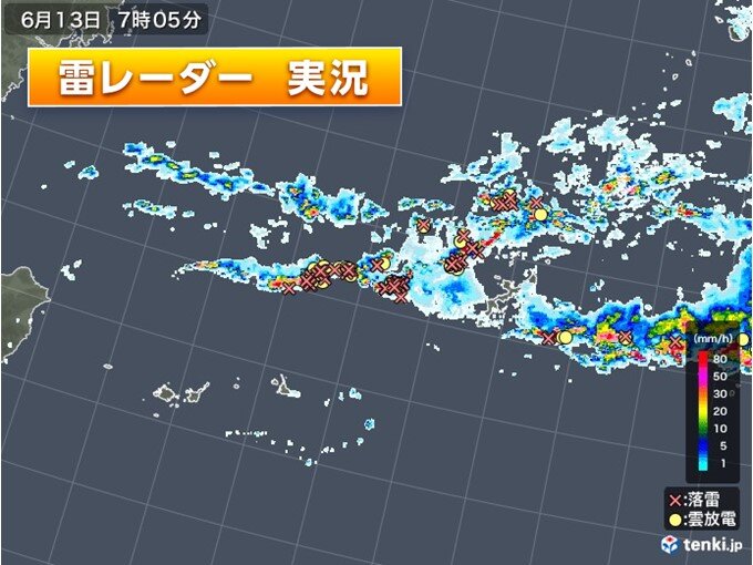 沖縄は連日の大雨　6月ひと月分を超える雨量も　土砂災害の危険度高まる