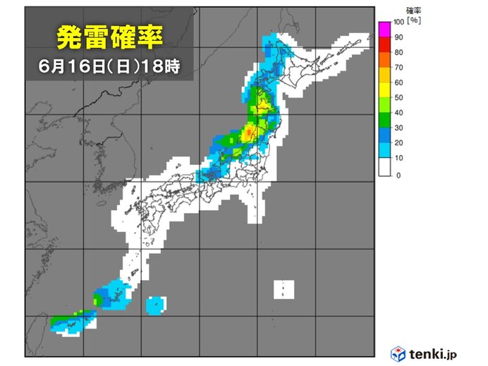 広く大気の状態が非常に不安定