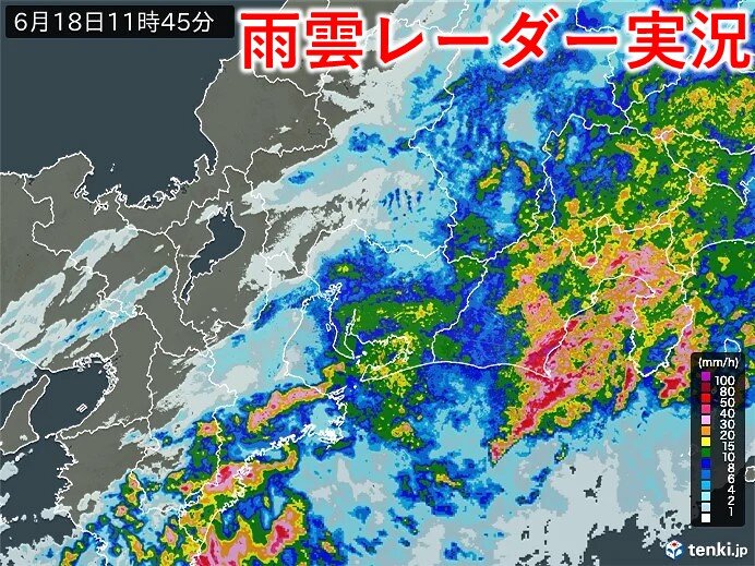 本降りの雨が続く　天城山や掛川市などで激しい雨を観測