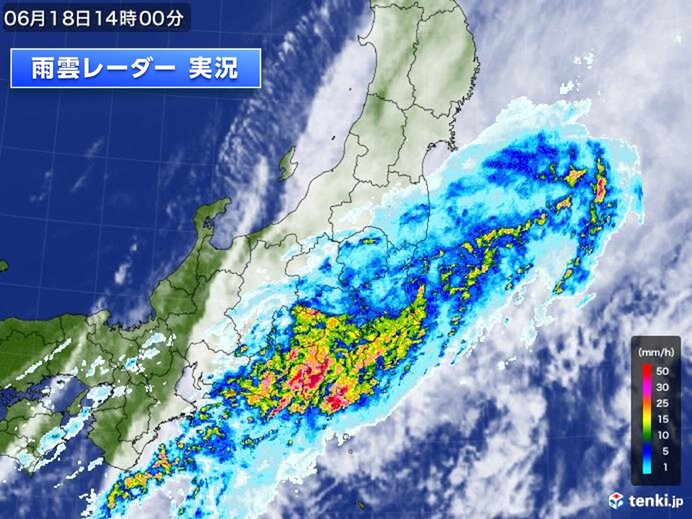 静岡県　1時間に60ミリ以上の滝のような雨を観測