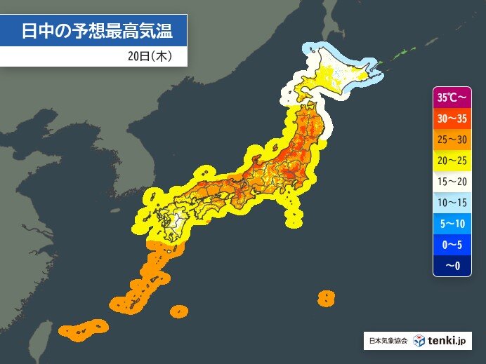 日本海側や内陸で厳しい暑さ