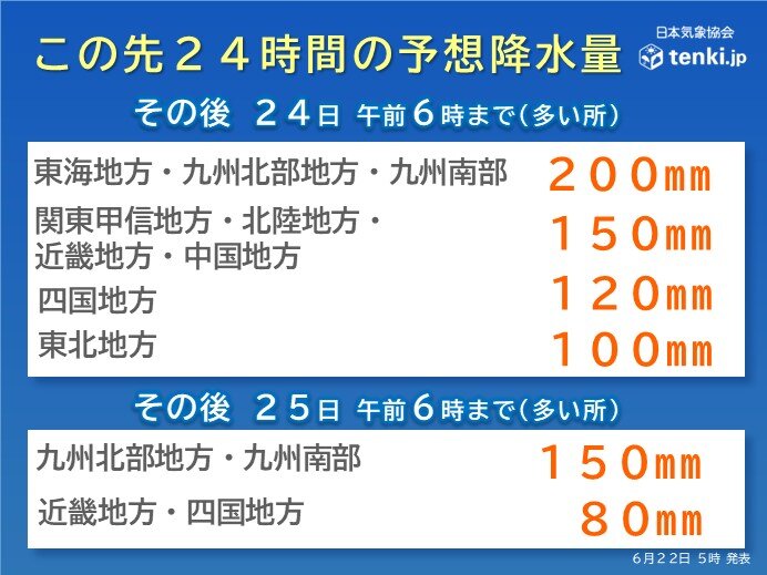 土曜～月曜　梅雨入り早々　広範囲で警報級の大雨の恐れ　梅雨前線の活動が活発化_画像