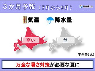 北海道の3か月予報　今年の夏も暑い・・・北海道らしからぬ蒸し暑さも?