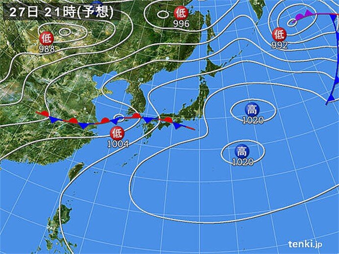 梅雨前線が北上　九州で大雨の恐れ