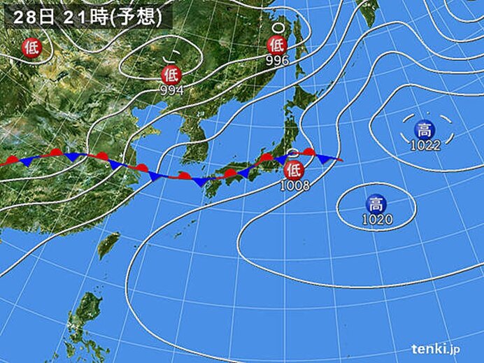 梅雨前線の活動が活発な状態が続く