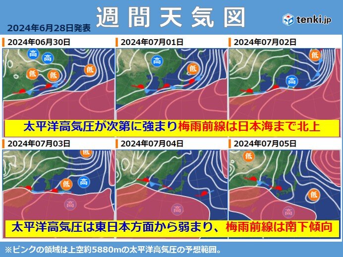 北陸　来週は梅雨前線が日本海へ北上　北陸の大雨パターン続くおそれ