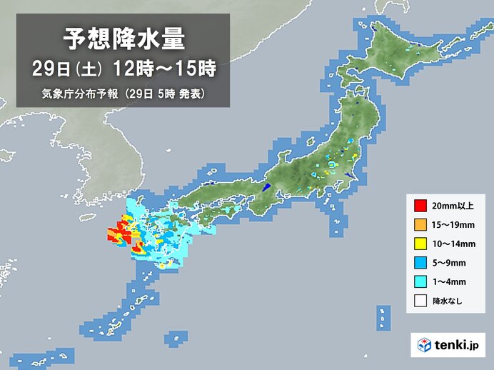 今日29日　九州は雷雨　晴れる地域も所々にわか雨　気温上昇　北海道も広く真夏日