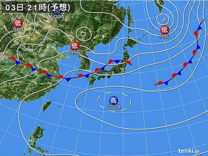 活発な雨雲　次第に北陸や東北へ