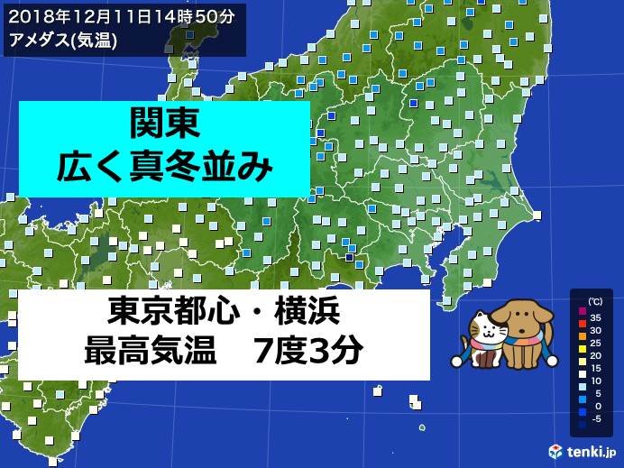 東京都心　きょうも10度に届かず