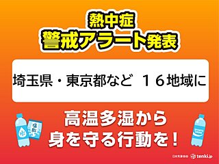 4日「熱中症警戒アラート」埼玉県や東京都、神奈川県など広く発表　熱中症に警戒