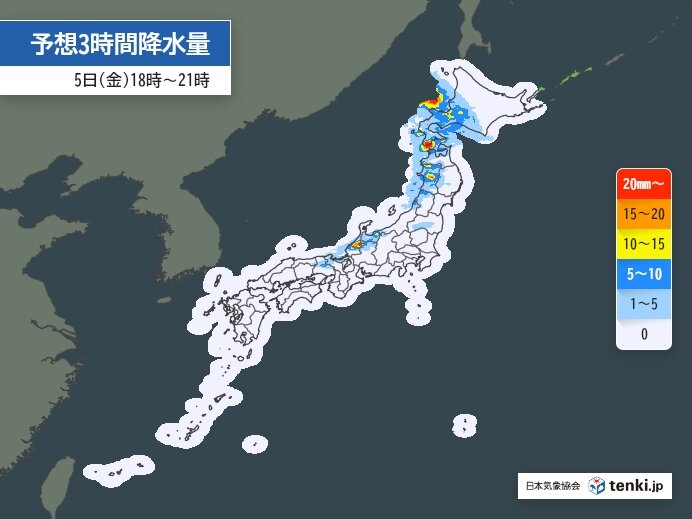 北陸と東北・北海道　雨でも気温高い