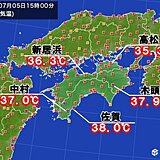 四国　高松など猛暑日続出　高知県の佐賀では38℃と危険な暑さに