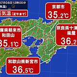 関西は今日(8日)も35℃超えの危険な暑さ　熱中症に警戒を