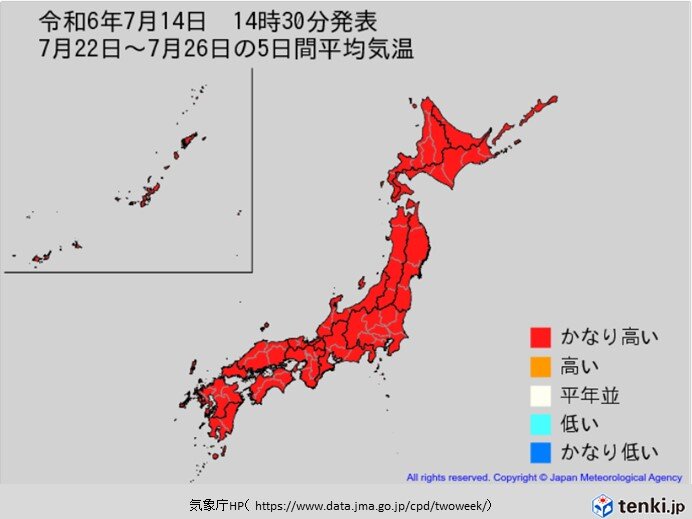 17日ごろから夏の日差しと猛暑が続く