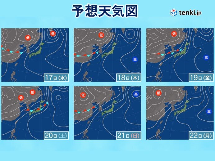 17日(水)～18日(木)　梅雨空つづく