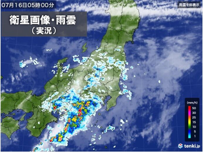 明け方にかけて　近畿や東海で非常に激しい雨