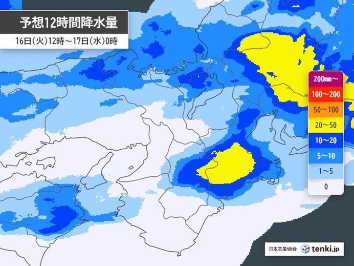 今日16日の関西　局地的に激しい雨　土砂災害に注意