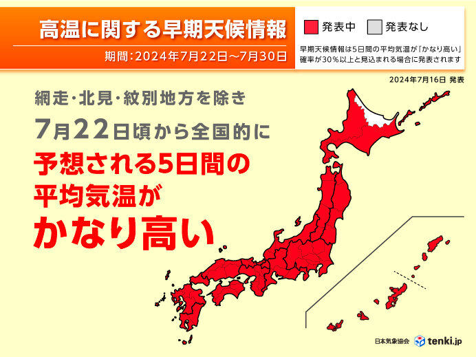今週は猛暑日が復活　夏休みのスタートは厳しい暑さ　来週はさらに高温・危険な暑さも