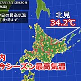 北海道　今シーズン道内の最高気温を更新　明日18日以降は湿度も上がる