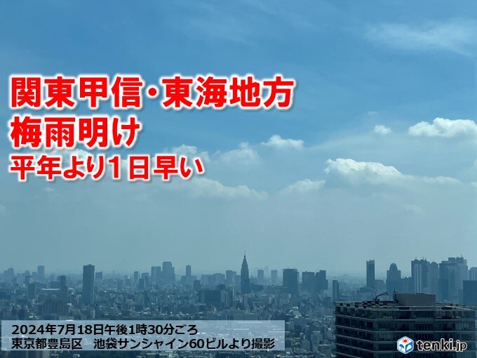 午前中から猛暑日も　東京都心も梅雨明けと同時に暑く
