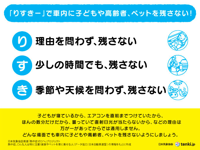 どんな場面でも大切な家族を車内に残さない