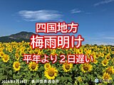 四国で梅雨明け　平年より2日遅い　猛烈な暑さが続く　万全の熱中症対策を