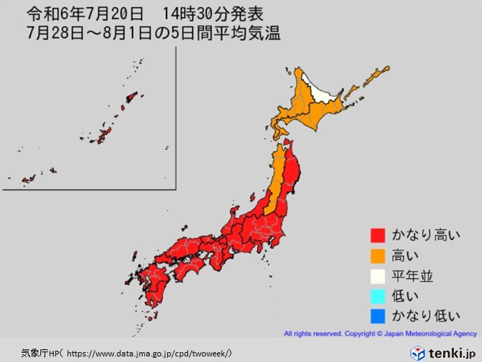台風の発生と猛暑の関係　猛暑は今後少なくとも2週間程度続く