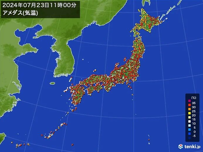 各地で猛烈な暑さ