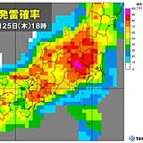 関東　今日の午後　平野部でもゲリラ豪雨のおそれ　発雷確率高く　落雷や突風に注意