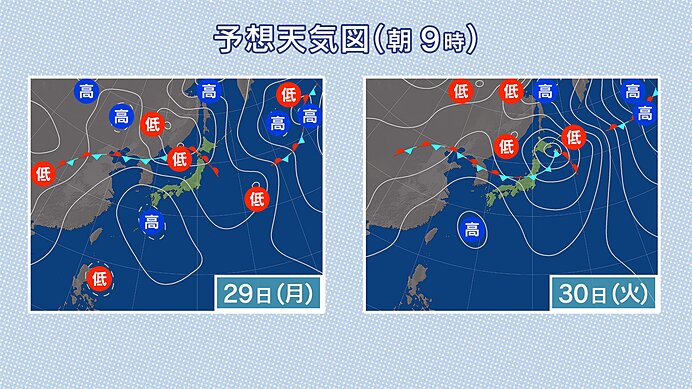 梅雨前線や低気圧の影響で大気の状態が不安定