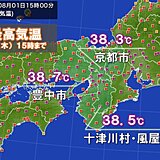 関西　今日は大阪・豊中市で38.7℃を観測　明日以降も40℃近い暑さの所ありそう