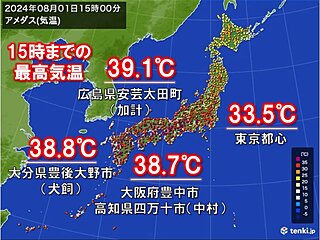 最高気温40℃近く「体温超え」が続出　夜も気温が下がらず　出来る限り熱中症対策を