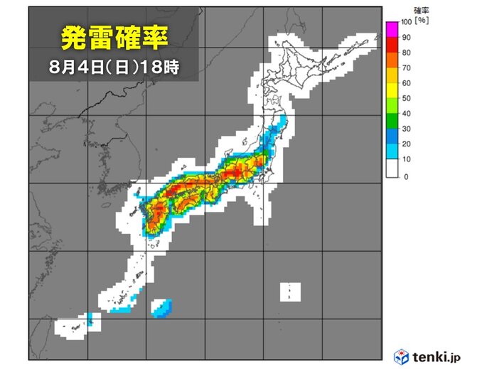 ゲリラ雷雨に注意