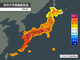 7日は「立秋」　気温は真夏並み　九州から東海で35℃超え　1週間連続で39℃台か